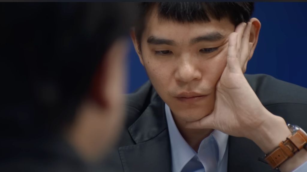 Lee Sedol durante uma partida contra AlphaGo - Documentário AlphaGo
